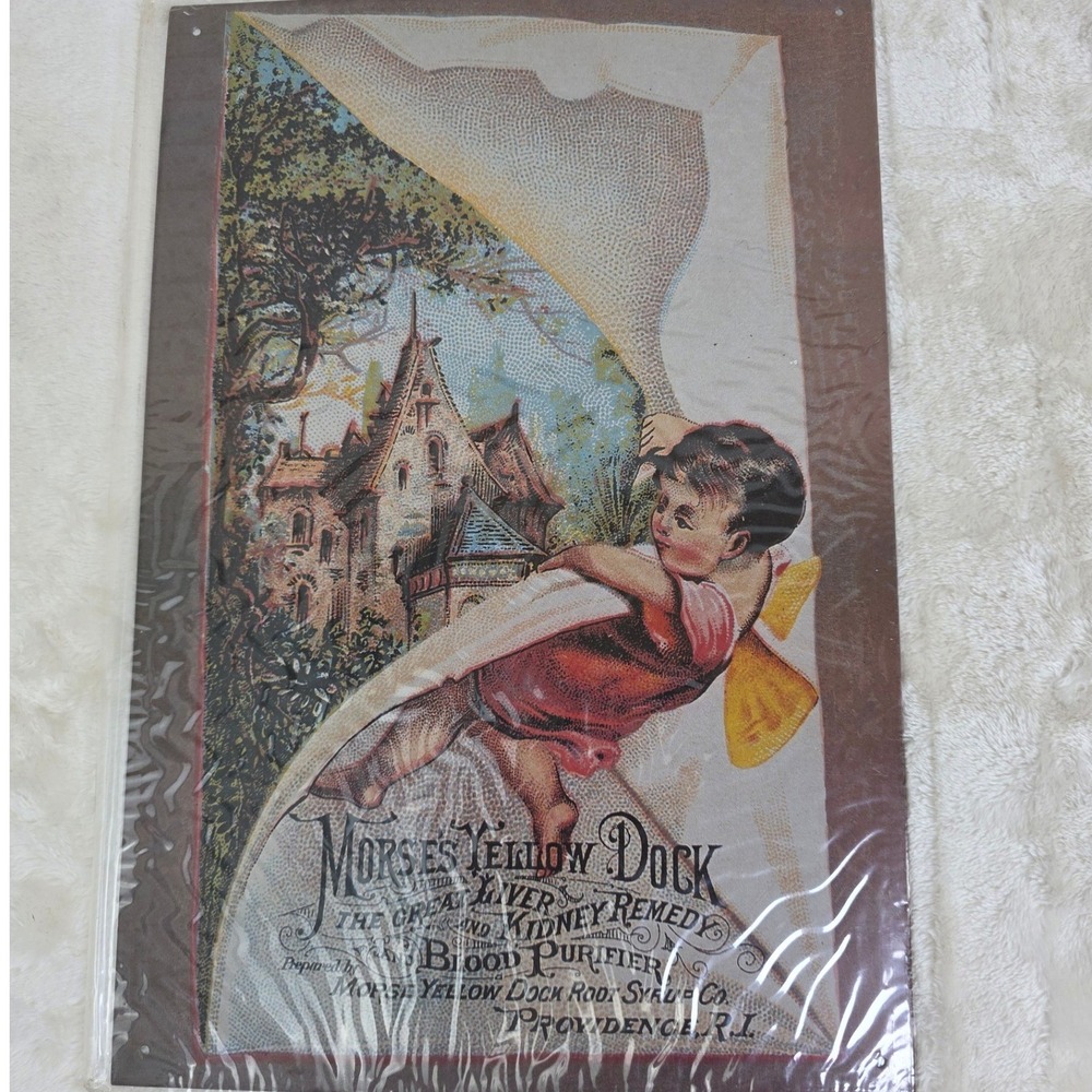Vintage advertisement Morse Yellow Dock Liver Kidney Remedy Tin Sign